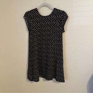 Urban Outfitters Black Short Sleeve‎ Floral Mini Swing Dress Size XS